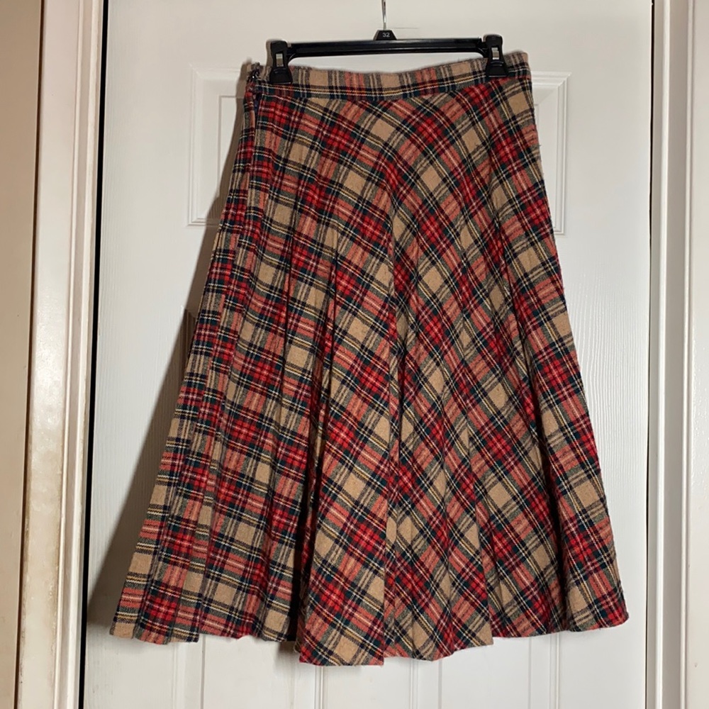 Vintage wool plaid skirt